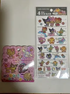 おはじきシール　4サイズステッカー　日焼けキティセット