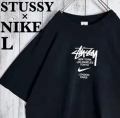 【人気コラボ】ステューシー×ナイキ☆センターロゴTシャツ 定番ブラック 入手困難のサムネイル