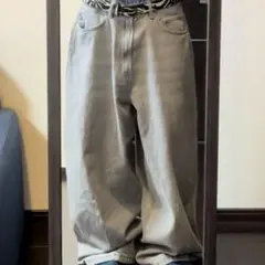 H&M スーパーバギー デニムパンツ W31/L30 グレー ペイント加工