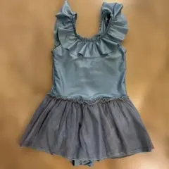 青色 フリルワンピース水着　チュチュ　130 女の子