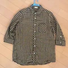 チェックネルシャツ7分丈