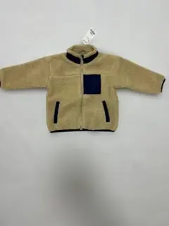 ベージュ フリースジャケット ジップアップ