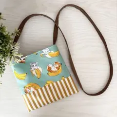 バナナにゃんこ♡キッズポシェット♡ハンドメイド