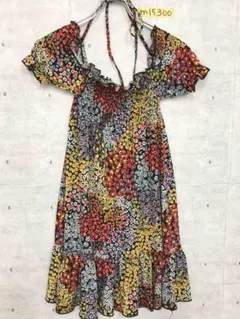 美品！Spiral Girl スパイラルガール 小花柄ミニワンピース 首ひも付き