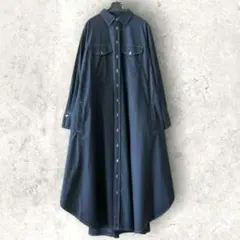jonnlynx ジョンリンクス コットン ロング シャツワンピース ネイビー 2026年最新】jonnlynx レディース シャツワンピースの人気アイテム