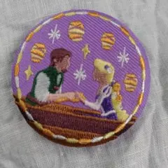 ディズニー刺繍缶バッジ　ラプンツェル　クッキー