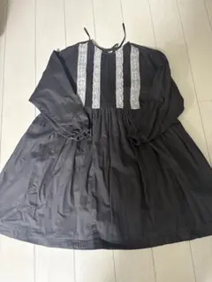 サマンサモスモス　レース付きワンピース風　黒 フリー