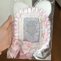痛ロゼット　痛トレカデコ　硬質ケース　ピンク　猫耳　ネコ耳