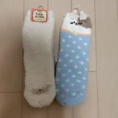 tutuanna フリースドット柄スリッパソックス　22〜25センチ