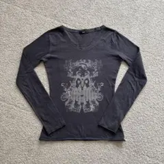 Barak バラク Labioスカルプリント 長袖 Tシャツ