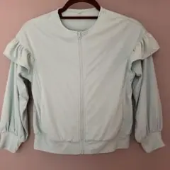 ミントグリーン フリルジャケット 水着130 ラッシュガード