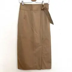 グリーンレーベル リラクシング　Mサイズ サイドスリットナロースカート　ベージュ