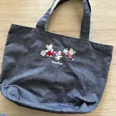 familiar 刺繍トートバッグ グレー