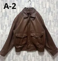 ROBO A-2 A2 タイプ フライトジャケット ブラウン 本革 レザーメンズ