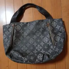 ラシット　【大容量】モノグラム トートバッグ　グレージュ