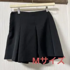 GU ローウエストプリーツミニスカート M ブラック