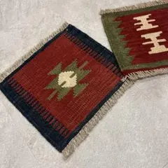 オールドキリム　ビンテージ幾何学模様 2枚セット