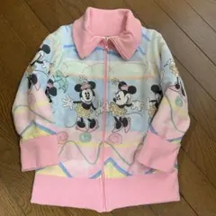 ハンドメイド　ミニーマウス プリント ジップアップパーカー110