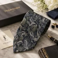 Yves Saint Laurent ネクタイ シルク 日本製 ペイズリー調総柄