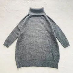 リアルキューブ ハイネック タートル ニット セーター チャコールグレー