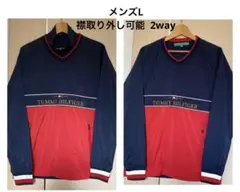 ゴルフ　TOMMY HILFIGER メンズL 2way プルオーバー