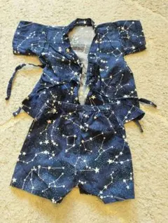 星座柄 甚平 サイズ80 綿100%　美品