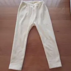 新品　ユニクロ　フリースレギンス　コーデュロイライク　オフホワイト　100cm