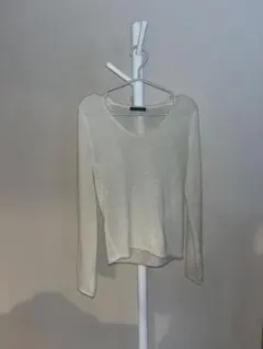 新品未使用Brandy Melville モヘア混 Vネック ニット アイボリー