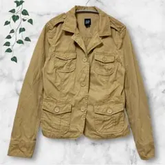 希少サイズ❣️GAP【10/L】ミリタリージャケットコットン 綿 完売品 キャメル