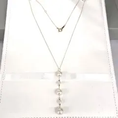 新品】K18あこや真珠☆Y字ネックレス 約4.3㎜-8.5㎜ - メルカリ