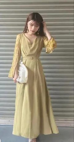 Ameri VINTAGE LACE SLEEVE REFINED DRESSのサムネイル