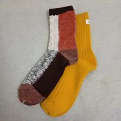 チュチュアンナ　靴下２個セット　マルチカラー　マスタード