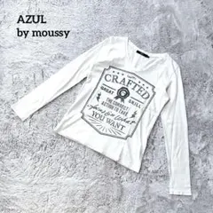 アズールバイマウジー【S】プリントTシャツ ホワイト 長袖 きれいめカジュアル