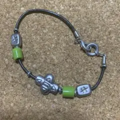 シルバー グリーン ビーズ ブレスレット