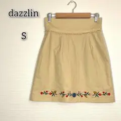 ダズリン 【S】 スカート ミニ丈 ファスナー 花柄 刺繍 スイートカジュアル