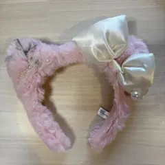 USJキティーピンクファーリボンカチューシャ