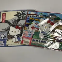 ハローキティ ご当地キティ ハンカチ プチタオル 滋賀大津 東京名称日本橋