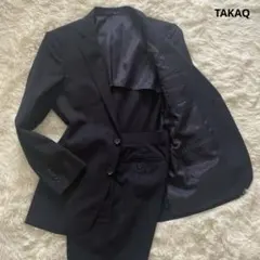 美品✨TAKAQ スーツ　セットアップ　チェック　ネイビー　washable