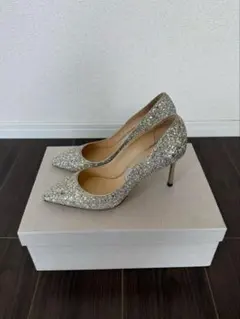 JIMMY CHOO シルバー グリッター ハイヒールパンプス