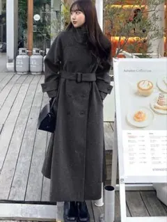 GRL 襟3Wayベルト付きフェイクウールトレンチコート[ze783] Sサイズ