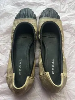 REGAL フラットシューズ 23.5cm ベージュ/ブラック