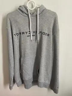 TOMMY HILFIGER グレー フード付きパーカー