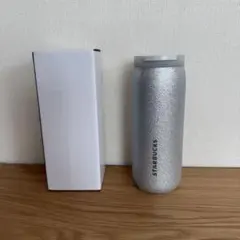 【新品】スタバ　カンシェイプステンレスボトル　シルバーグリッター