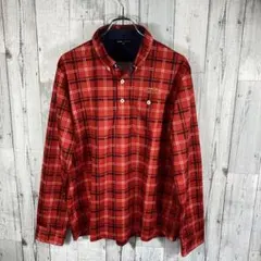 TIGORA ゴルフ 長袖チェックシャツ メンズLL レッド ゴルフウェアのサムネイル