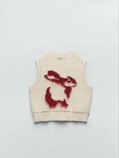 ZARA フェイクファーラビット　ニットベスト
