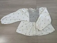 ZARA ハート柄 スモッキング ブラウス 長袖