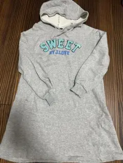 フード付きグレーパーカー 160cm