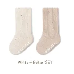 【新品】ベビーソックス　2枚セット　8-10cm 靴下　ホワイト　ベージュ