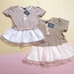 crescent 半袖 Tシャツ 2点セット フリル ピンク 紫 110 120