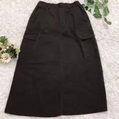 studio CLIP スタディオクリップ カーゴ風 AラインスカートブラックF